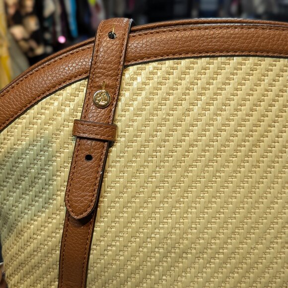 Lauren Ralph Lauren Basket Weave Satchel Bag - Picture 4 of 10